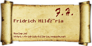 Fridrich Hilária névjegykártya